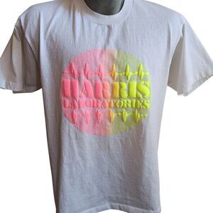 Vintage Mens T-shirt XL Single Stitch 1980s Powder Harris Labs Nebraska white XL